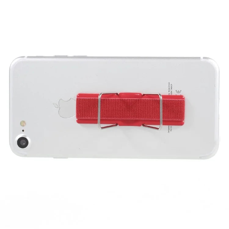 Elastic Band Finger Grip Phone Holder with Stand for Mobile Phones Tablets - Red - 4