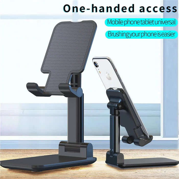 Foldable Desktop Phone Holder Tablet Stand Mobile Desk Stand Mobile Tablet Holder - Black - 2