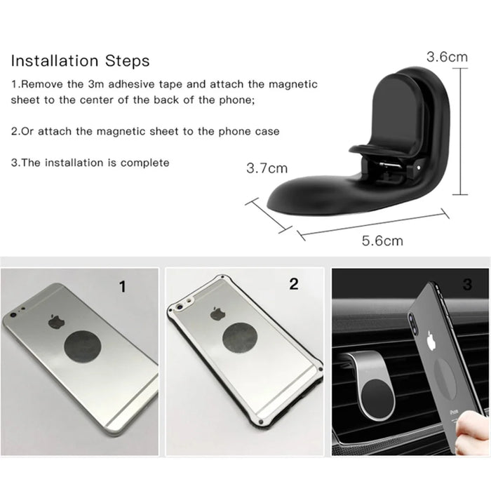 YESIDO C64 Mini Strong Air Outlet Magnet Phone Bracket - Black - 6