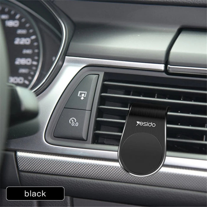YESIDO C64 Mini Strong Air Outlet Magnet Phone Bracket - Black - 7