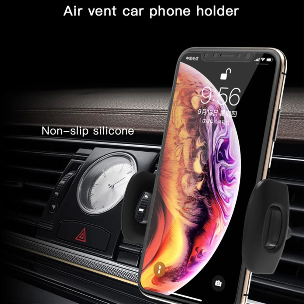 YESIDO C47 Mini Silicone Air Outlet Car Phone Holder Mount - Black - 2