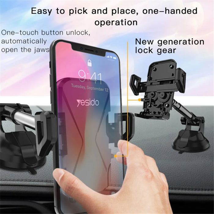 YESIDO C40 Universal Auto Clip Car Phone Holder Mount for 4-7 inches Phones - 4