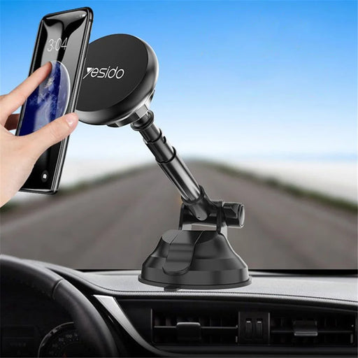 YESIDO C41 Universal Dashboard Suction Cup Magnetic Car Phone Holder Mount for 4-7 inches - Black - 1