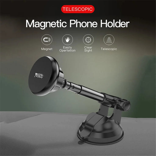 YESIDO C41 Universal Dashboard Suction Cup Magnetic Car Phone Holder Mount for 4-7 inches - Black - 2