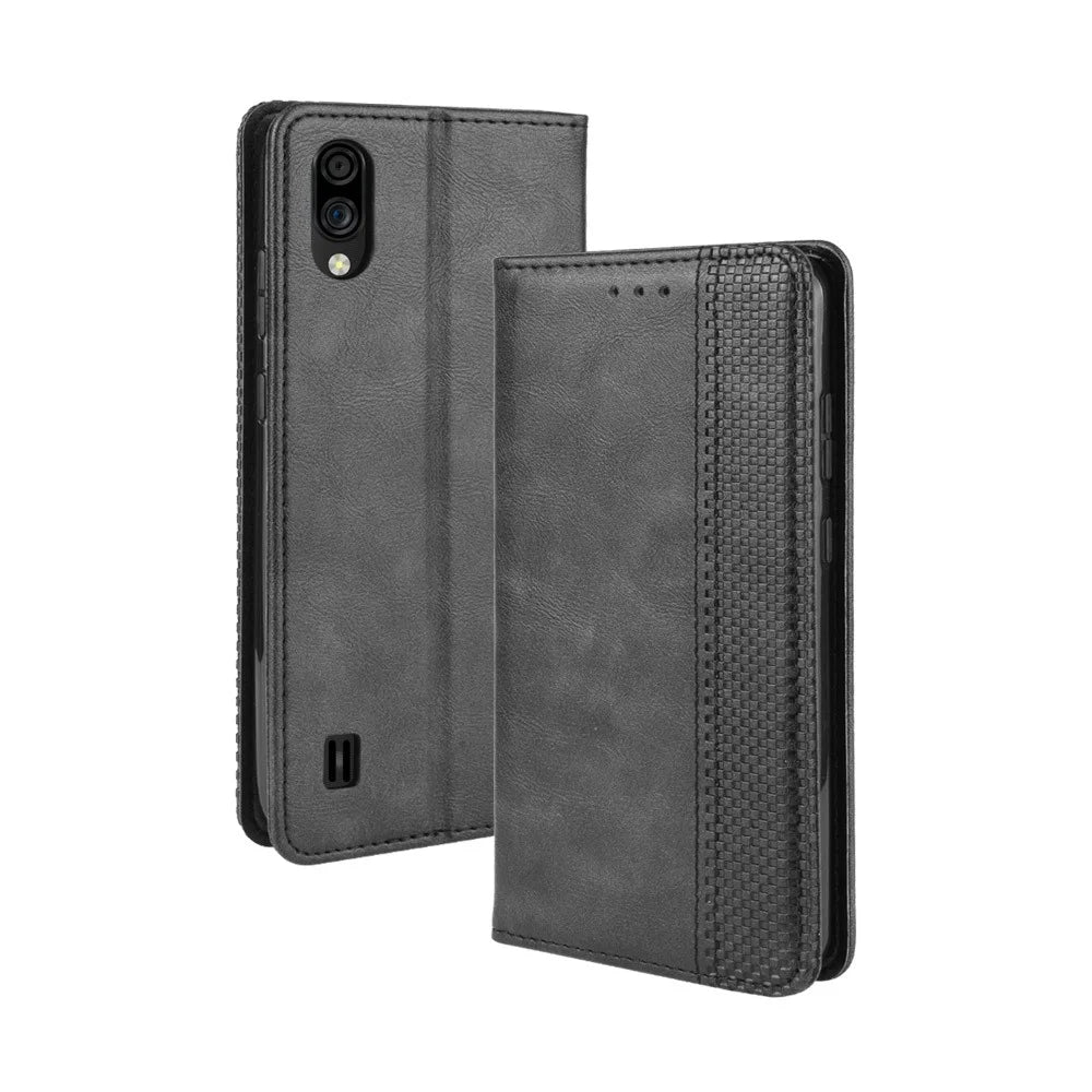 Vintage Style Wallet Leather Stand Case for ZTE Blade A5 2020 / A51 Lite - Black - 2