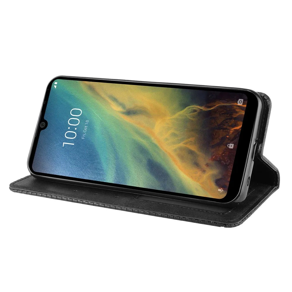 Vintage Style Wallet Leather Stand Case for ZTE Blade A5 2020 / A51 Lite - Black - 6
