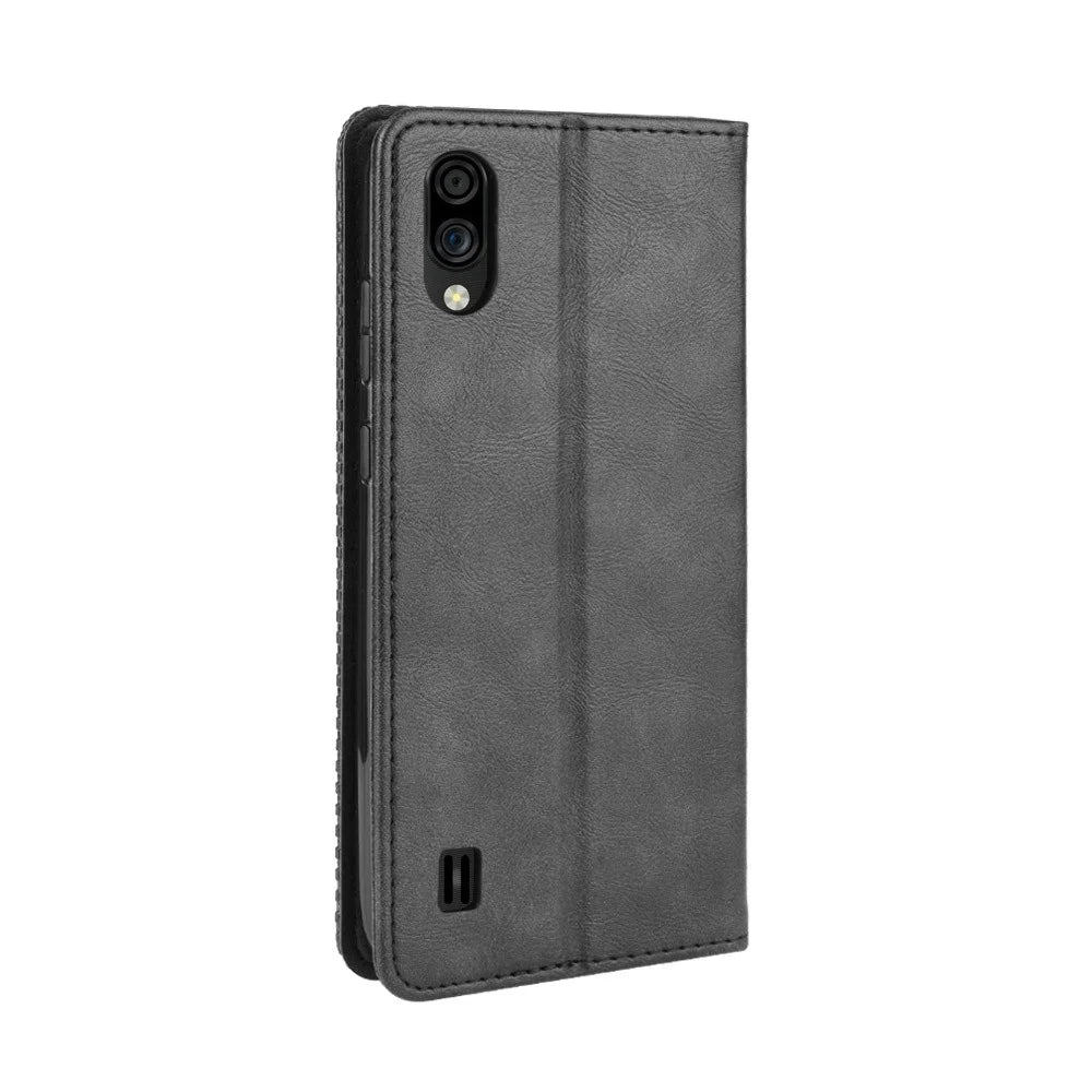 Vintage Style Wallet Leather Stand Case for ZTE Blade A5 2020 / A51 Lite - Black - 7