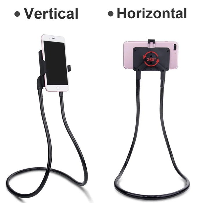 Universal Lazy Hanging Neck Phone Mount Stand Adjustable Alloy Necklace Cellphone Bracket Holder - 3