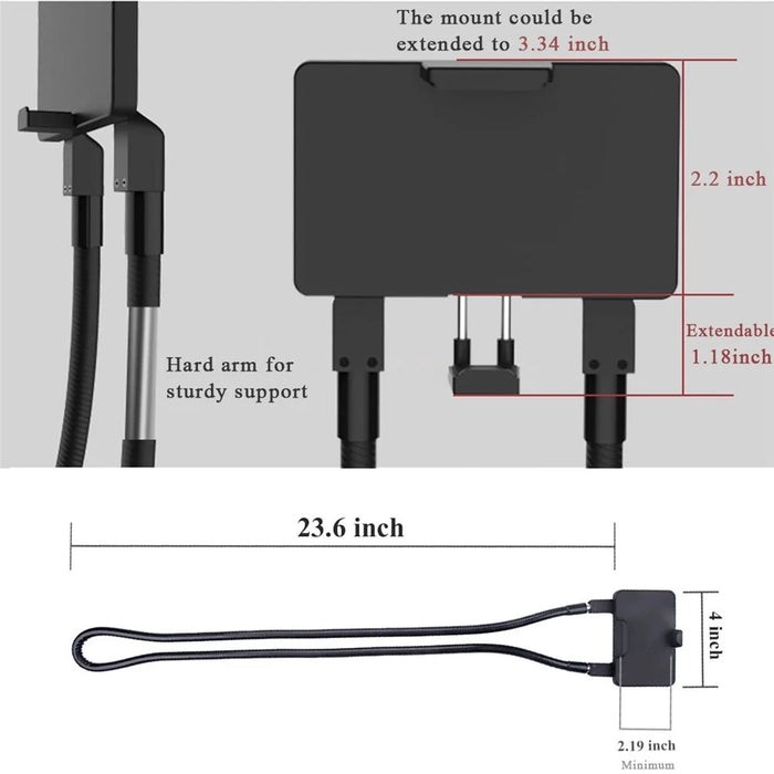 Universal Lazy Hanging Neck Phone Mount Stand Adjustable Alloy Necklace Cellphone Bracket Holder - 4