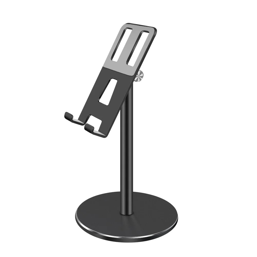 L038G Adjustable Aluminum Alloy Bracket Universal Mobile Phone Tablet Desktop Stand - Black - 1