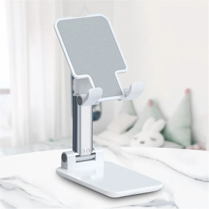 T4 Universal Height Adjustable Phone Tablet Holder Stand Portable Foldable Desktop Bracket - White - 6