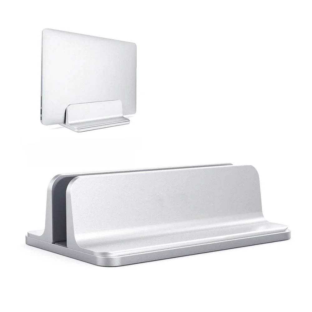 Vertical Laptop Stand Dock Desktop Aluminum Alloy Stand with Adjustable Width - Silver - 1