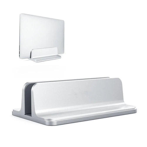 Vertical Laptop Stand Dock Desktop Aluminum Alloy Stand with Adjustable Width - Silver - 1