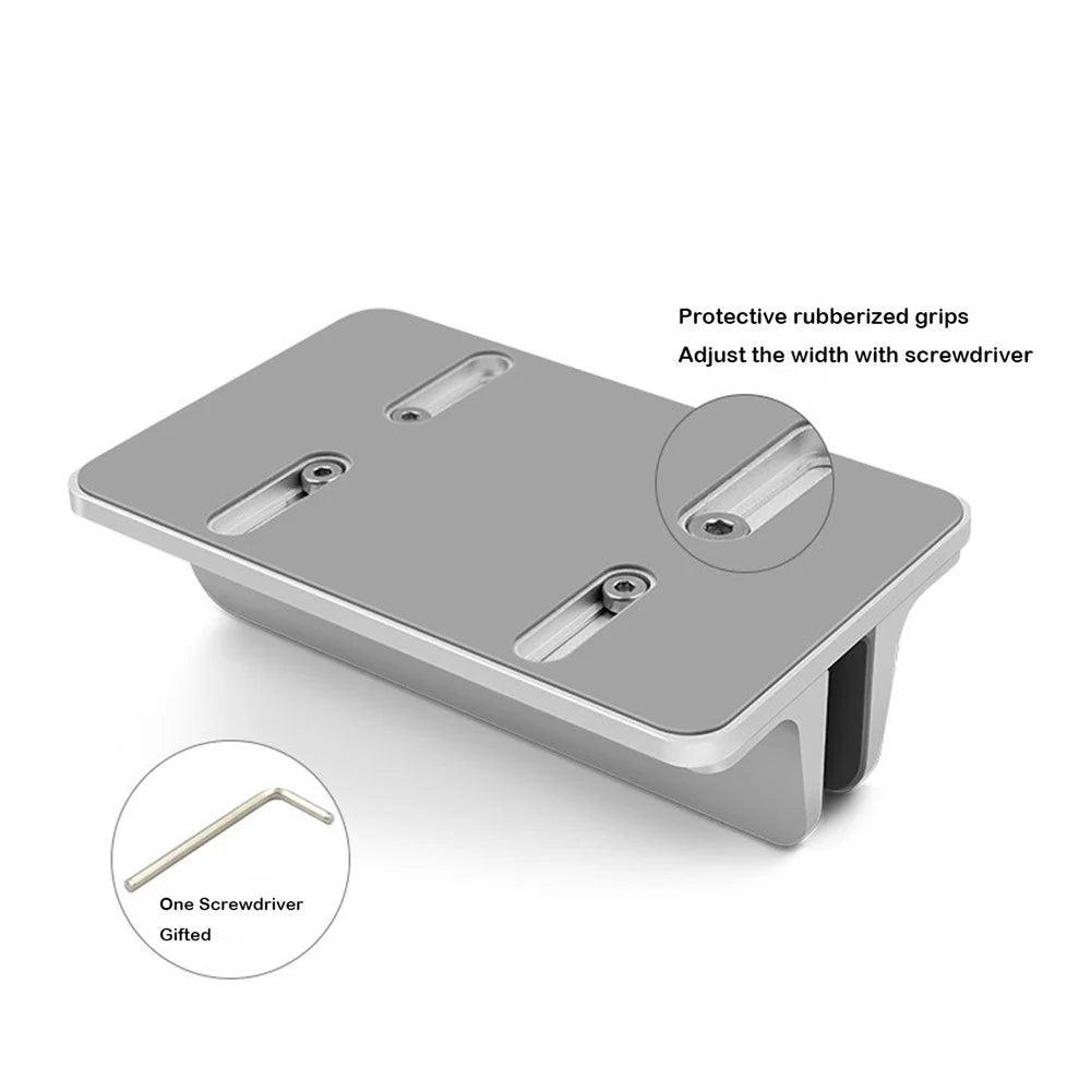 Vertical Laptop Stand Dock Desktop Aluminum Alloy Stand with Adjustable Width - Silver - 4