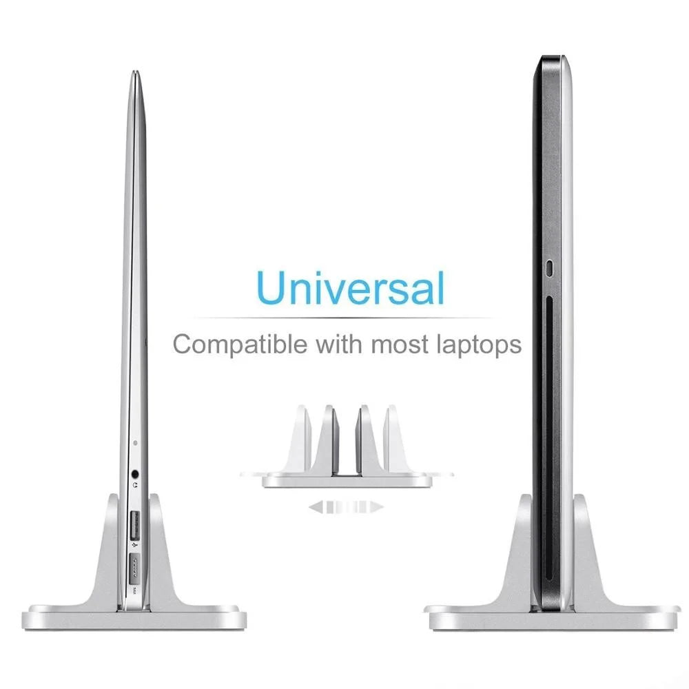 Vertical Laptop Stand Dock Desktop Aluminum Alloy Stand with Adjustable Width - Silver - 6