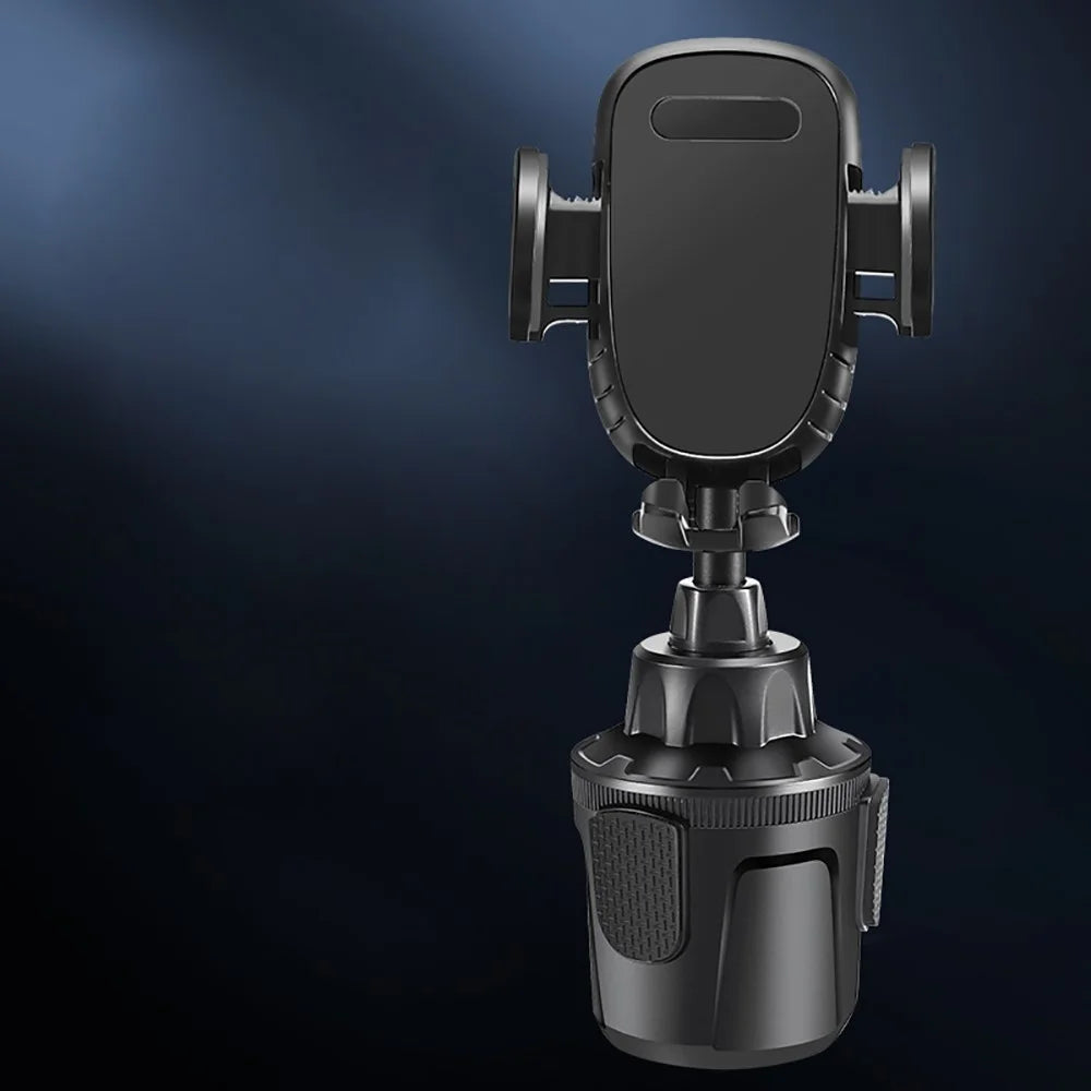 Universal Adjustable Cup Holder Clamp Cradle Car Mount for iPhone Samsung - Black - 2