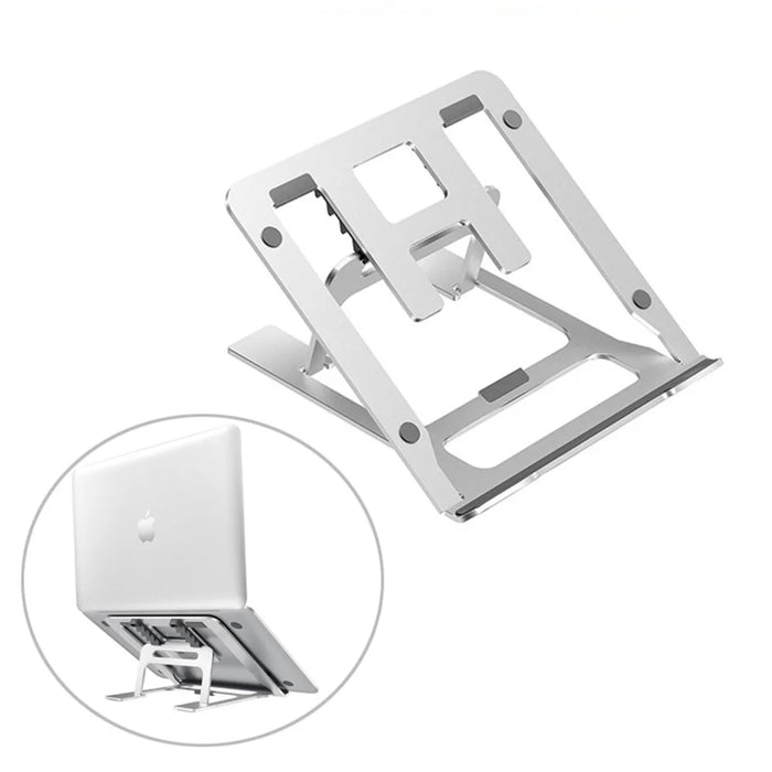 Aluminum Alloy Folding Lifting Cooling Laptop Computer Bracket - White - 1