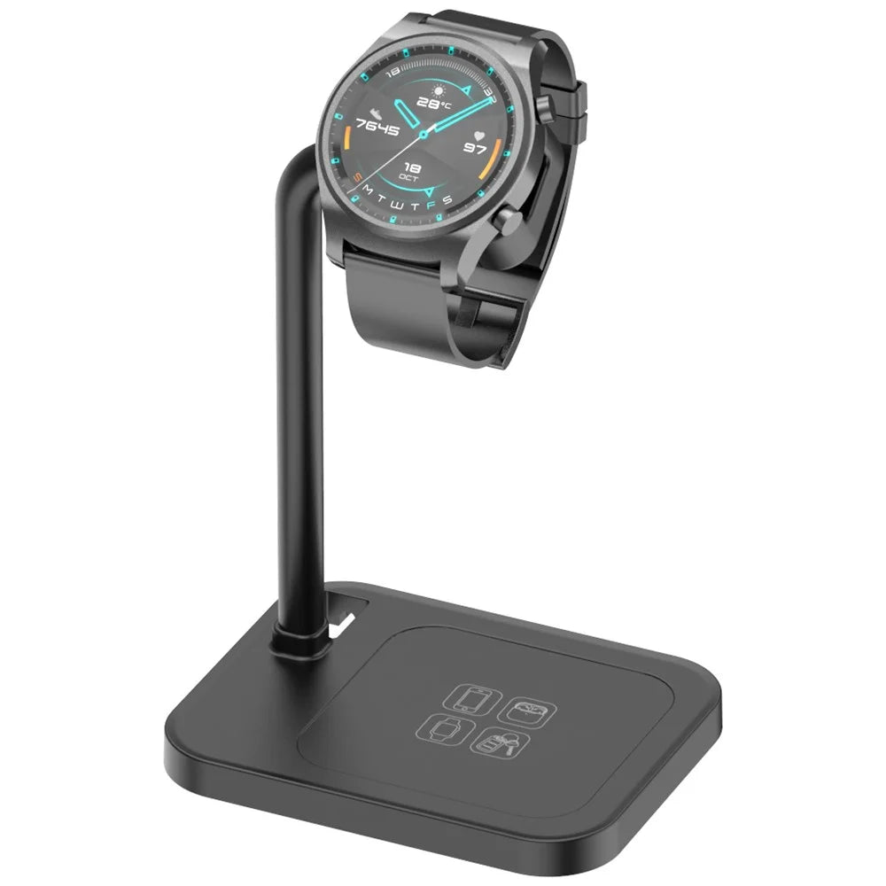 AJZJ02S Watch Charging Stand for Huawei Samsang Apple - Black - 1