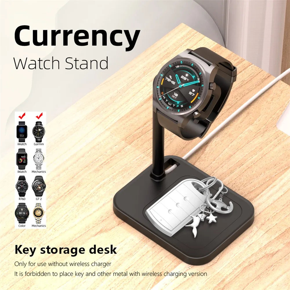AJZJ02S Watch Charging Stand for Huawei Samsang Apple - Black - 4
