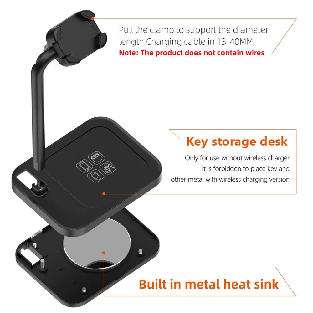 AJZJ02S Watch Charging Stand for Huawei Samsang Apple - Black - 6