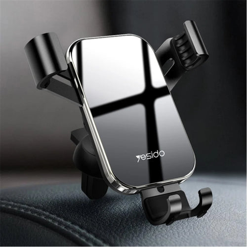 YESIDO Car Air Vent Gravity Bracket Aluminum Alloy Universal Car Mount C87 - Black - 1