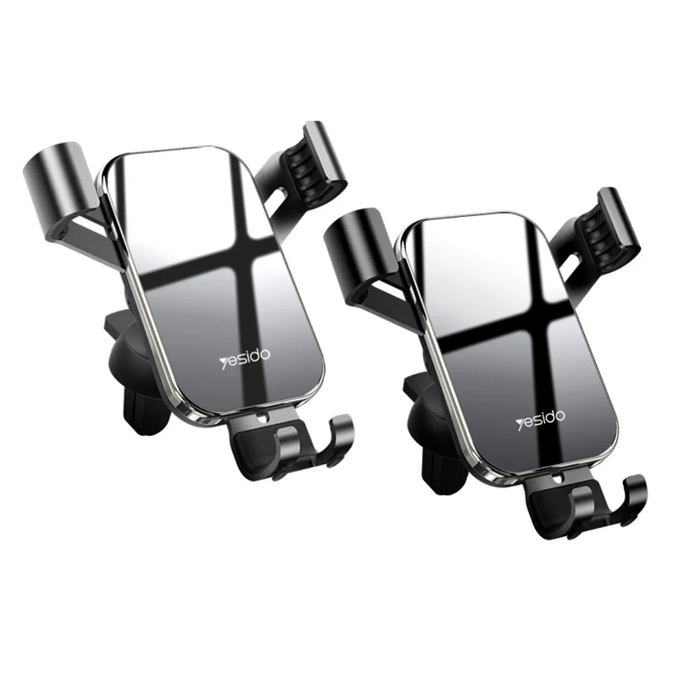 YESIDO Car Air Vent Gravity Bracket Aluminum Alloy Universal Car Mount C87 - Black - 2