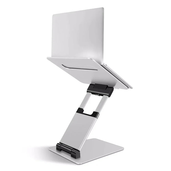 Adjustable Height and Angle Aluminum Alloy Desktop Laptop Heighten Holder Stand for 10-17.3 inch Laptops - Silver - 1
