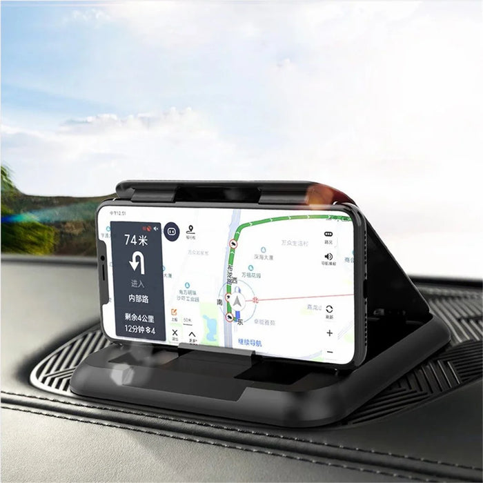 Hands Free Desktop Car Phone Holder Anti-slip Support Carbon Fiber Dashboard Mount Adjustable Stand - 1
