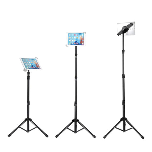 Portable Tablet Tripod Foldable Aluminum Alloy Telescopic Stand Diagonal Triangle Bracket for 7~12-inch Tablet - 1