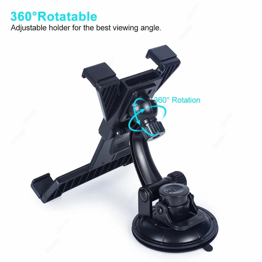 For iPad Holder Applicable to 7 - 14 inch Tablet Car Dashboard Tablet Mount 360° Rotation Windshield Suction Cup - 2