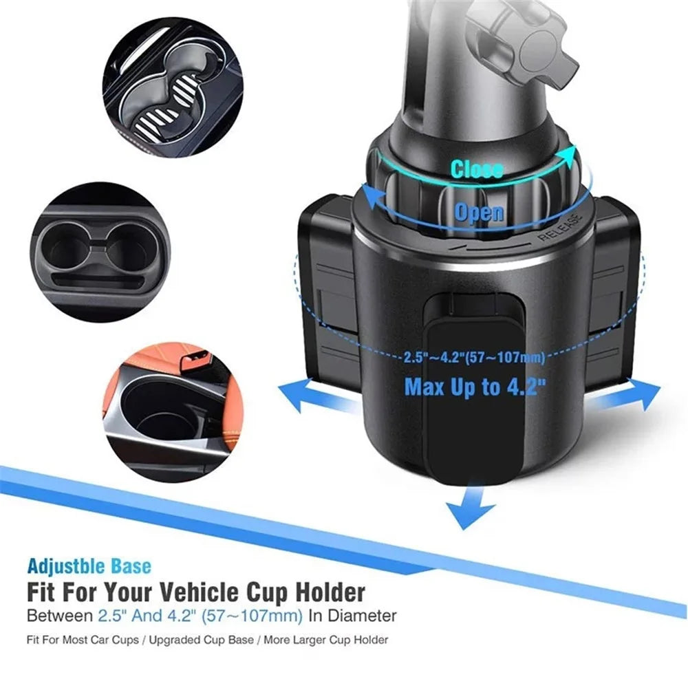 Universal Adjustable Car Cup Mount Phone Holder with Extra Long Neck for Cell Phone - 5