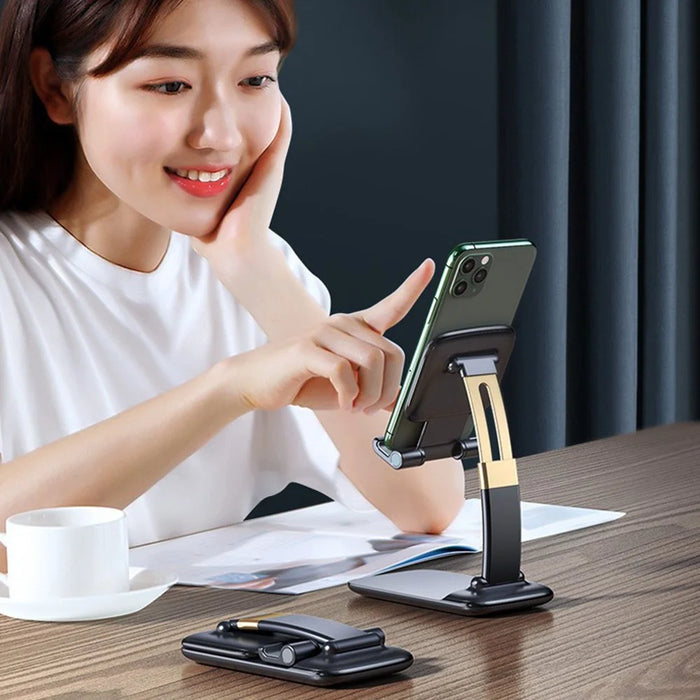 Foldable Desk Mobile Phone Holder Gravity Tablet Stand for Android iPhone iPad Air (2020) - Black - 4