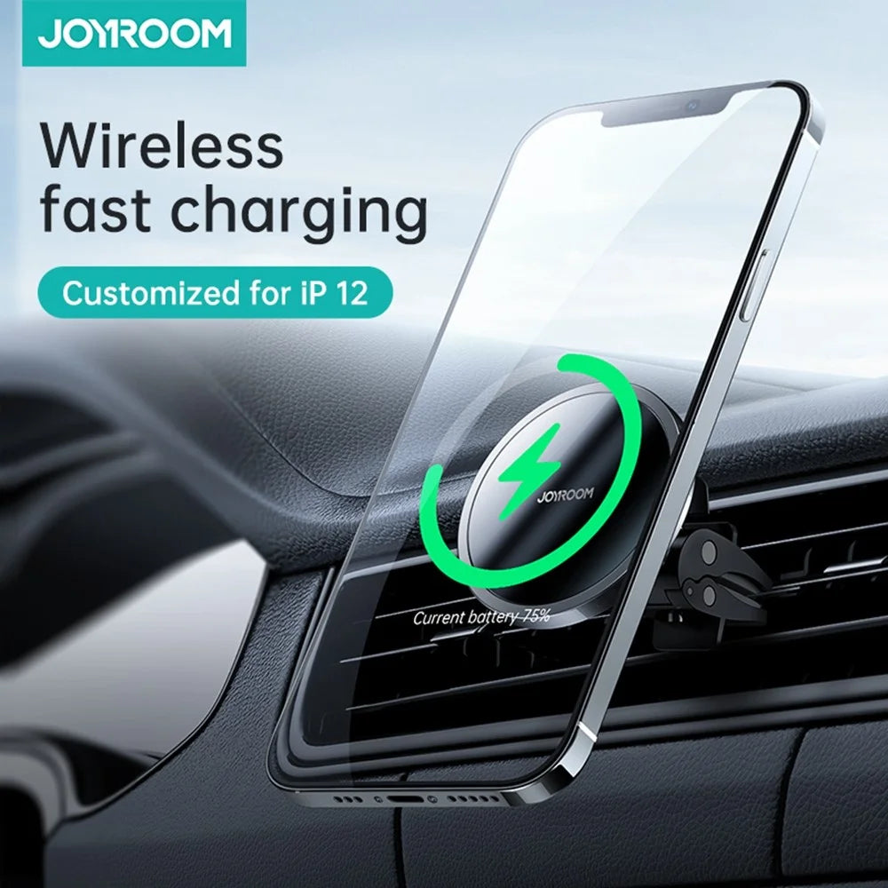 JOYROOM JR-ZS240 Car Air Vent 15W Magnetic Wireless Charger for iPhone 12/12 mini/12 Pro/12 Pro Max - Tarnish - 3