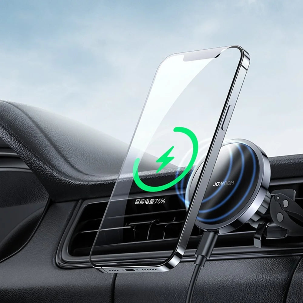 JOYROOM JR-ZS240 Car Air Vent 15W Magnetic Wireless Charger for iPhone 12/12 mini/12 Pro/12 Pro Max - Tarnish - 5