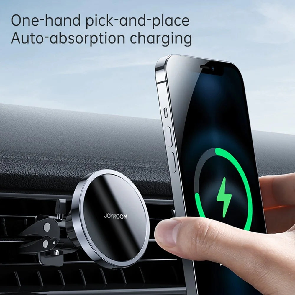 JOYROOM JR-ZS240 Car Air Vent 15W Magnetic Wireless Charger for iPhone 12/12 mini/12 Pro/12 Pro Max - Tarnish - 7