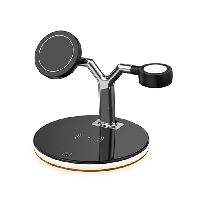P970 Magnetic 3 in 1 Wireless Charging Table Bracket Charger Mount - Black - 2