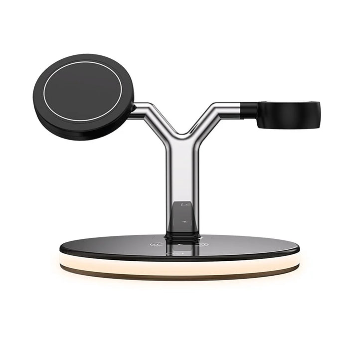 P970 Magnetic 3 in 1 Wireless Charging Table Bracket Charger Mount - Black - 4