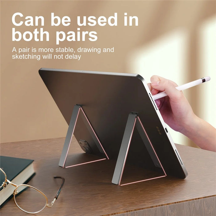 Mini L Shaped Tablet Stand Mobile Phone Holder Foldable Aluminium Alloy Stabilizer Bracket - 5