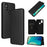 Auto-absorbed Stand Carbon Fiber Texture Leather Shell Cover for ZTE Blade A7s 2020 - Black - 1