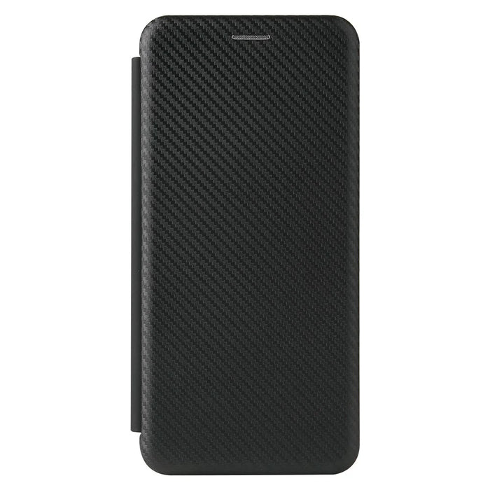 Auto-absorbed Stand Carbon Fiber Texture Leather Shell Cover for ZTE Blade A7s 2020 - Black - 3