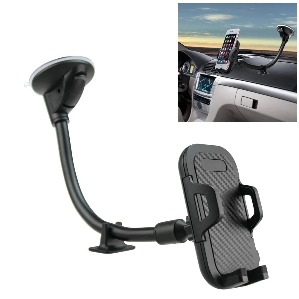 360 Degrees Rotation Car Windshield Phone Holder Long Arm Sucker GPS Smartphone Support Bracket for iPhone Samsung - 1
