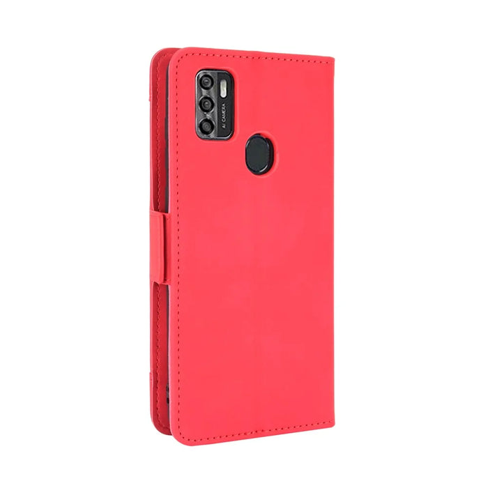 Full Protection Leather Wallet Protective Case with Multiple Card Slots for ZTE Blade A7s 2020 - Red - 2