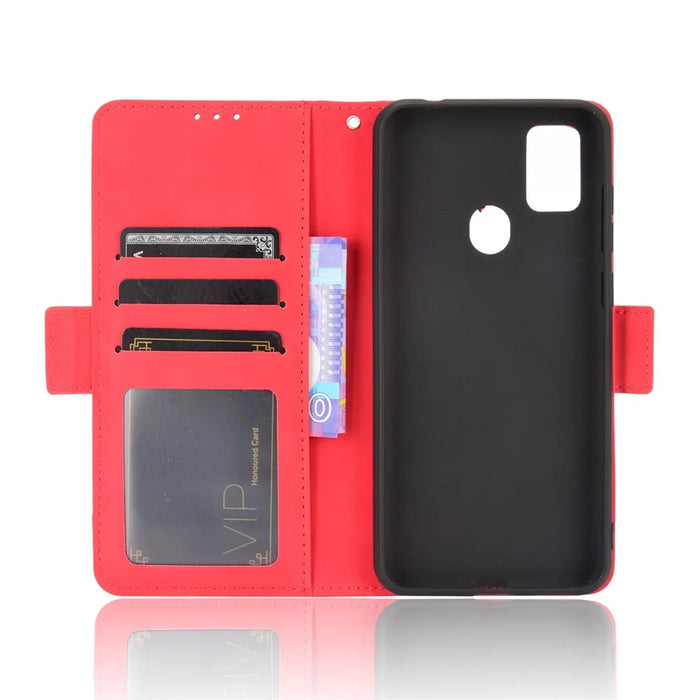 Full Protection Leather Wallet Protective Case with Multiple Card Slots for ZTE Blade A7s 2020 - Red - 5