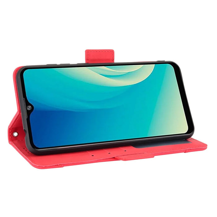 Full Protection Leather Wallet Protective Case with Multiple Card Slots for ZTE Blade A7s 2020 - Red - 7