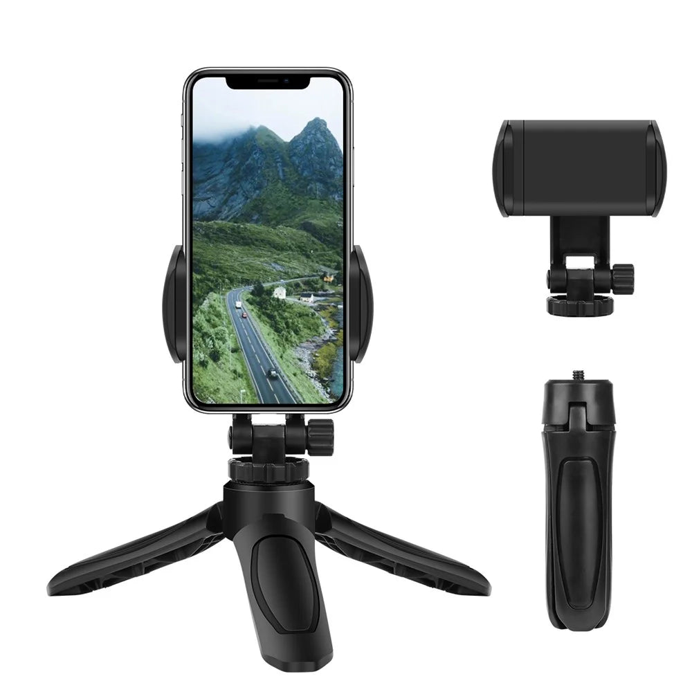 1/4 inch Mini Desktop Tripod Phone Holder Stand with Clip for DJI OSMO Mobile 2 Feiyu Vimbal 2 Action Camera - 1