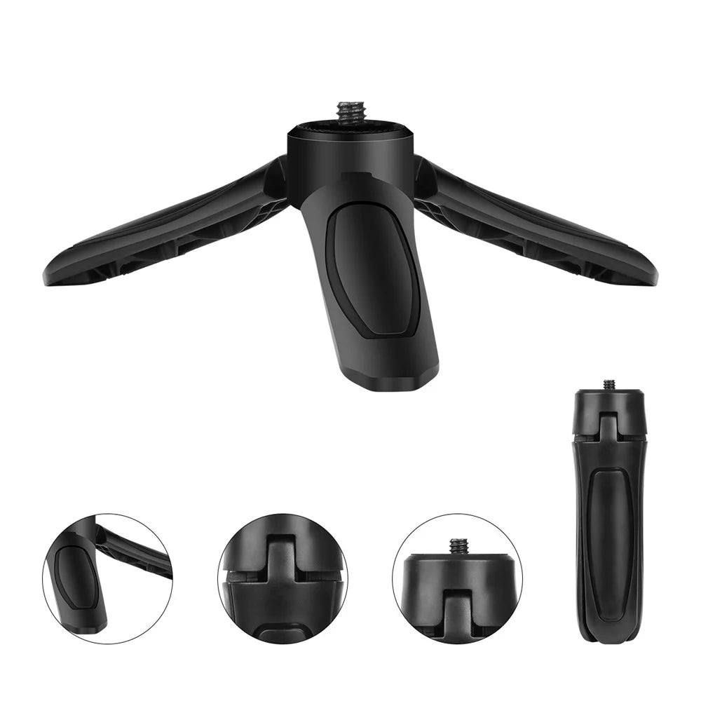 1/4 inch Mini Desktop Tripod Phone Holder Stand with Clip for DJI OSMO Mobile 2 Feiyu Vimbal 2 Action Camera - 2