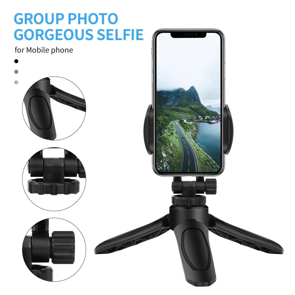 1/4 inch Mini Desktop Tripod Phone Holder Stand with Clip for DJI OSMO Mobile 2 Feiyu Vimbal 2 Action Camera - 4