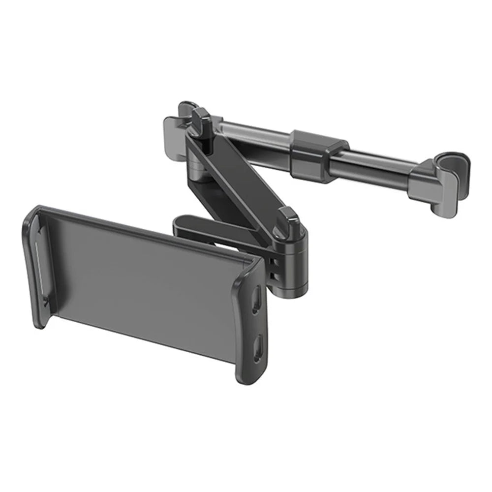 Foldable Car Mobile Phone Holder Tablet Stand Adjustable Back Seat Headrest Mount Bracket - Black - 1