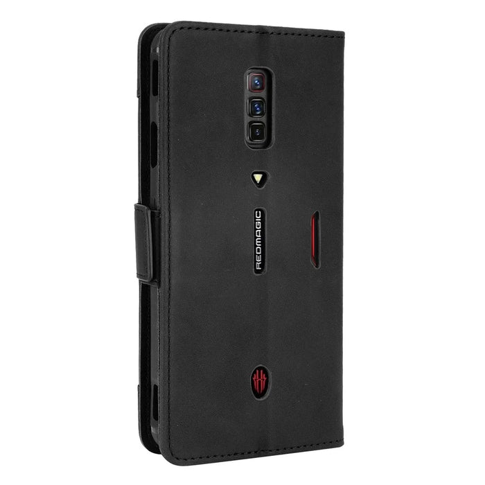 Leather Wallet Protective Case with Multiple Card Slots for ZTE nubia Red Magic 6 Pro / ZTE nubia Red Magic 6 - Black - 3