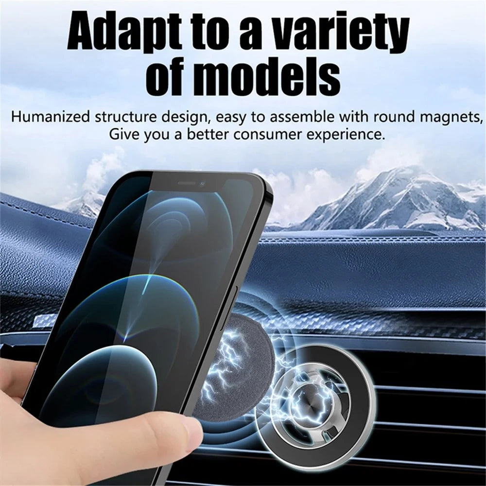 R-JUST ZC03 Wheel Hub Design Magnetic Car Phone Holder Air Vent Mount 360 Degree Rotation Cellphone Stand - Black - 5